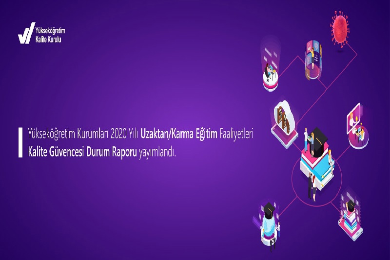 Yükseköğretim Kurumları 2020 Yılı Uzaktan/Karma Eğitim Faaliyetleri Kalite Güvencesi Durum Raporu yayımlandı.